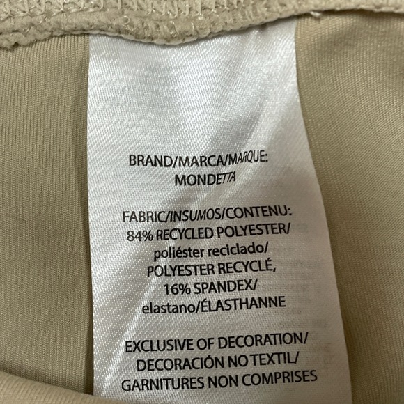 Mondetta Women's M High-Rise Capri with Drawcord Beige Recycled d1096 - Picture 4 of 6